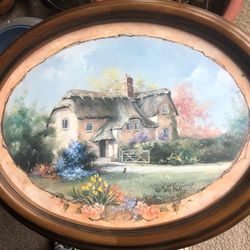 MARTY BELL Signed Lithograph on Canvas, SUNRISE THATCH (30/900) w/COA 1987