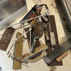 Tile , Grout , Spatulas , Drill Mixer , Concrete Spatulas Cleaning Out Garage , Take Them All 