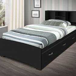 Twin/Full size Book case Storage bed frame