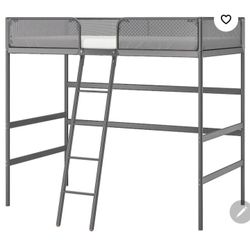 TUFFINGLoft bed frame, dark gray, Twin