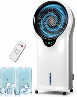 3-in-1 Evaporative Air Cooler, 35’’ Protable Swamp Cooler Indoor with 3 Modes&3 Speeds, 5.5L Water T