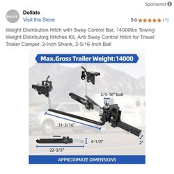  Hitch with Sway Control Bar, 14000lbs 