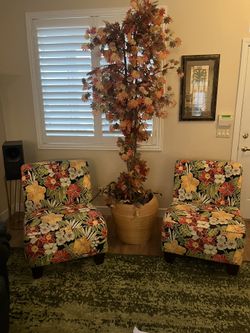 TWO Tropical Side Chairs!