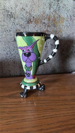 Vintage 2002 SWAK 7" Ceramic Mug with Dogs Lynda Corneille 20 inch footed