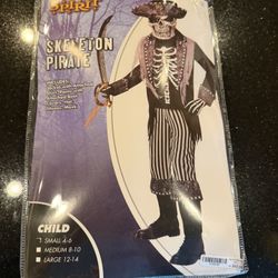 Skeleton Pirate Costume Halloween Kids