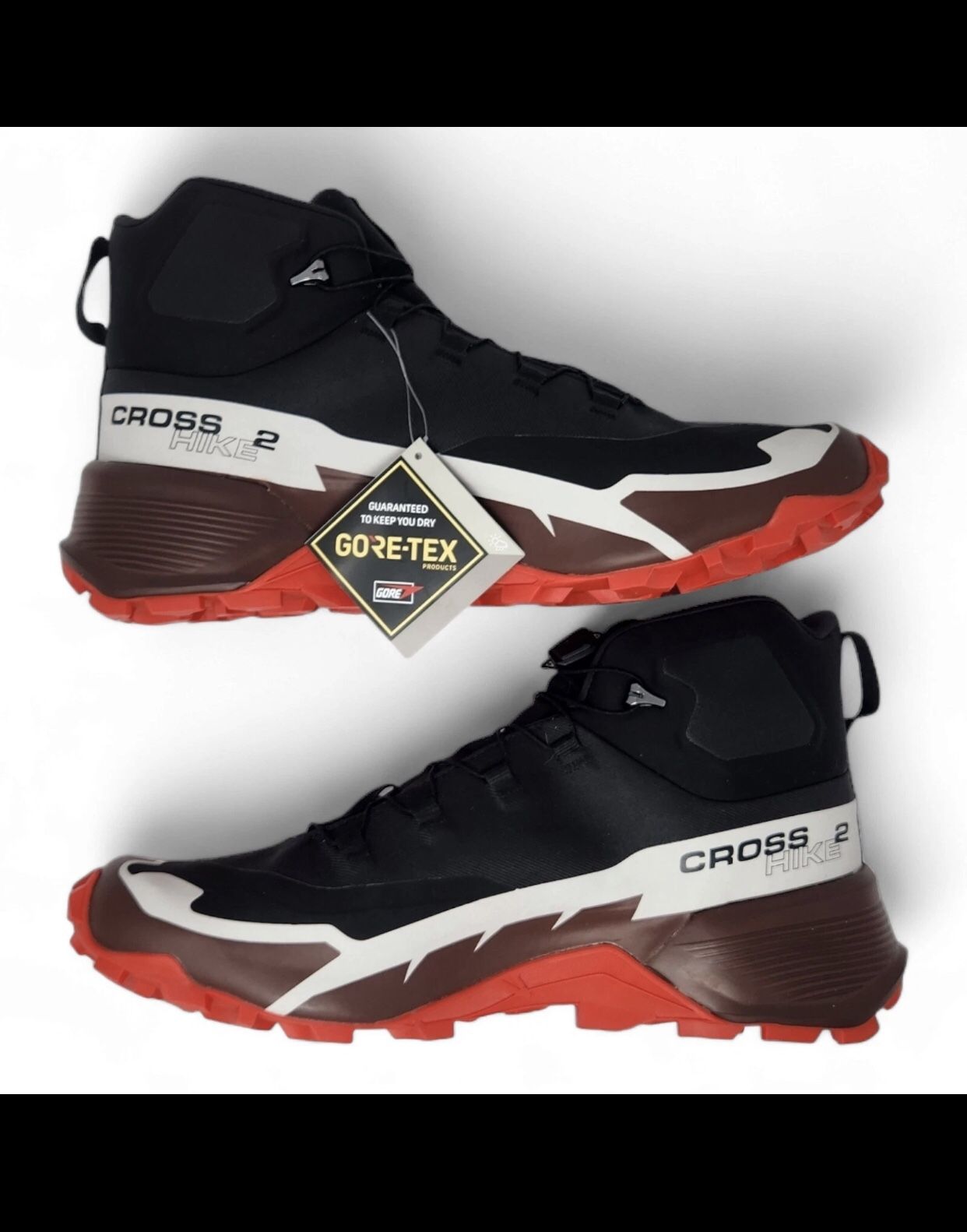 Salomon Cross Hike Mid GTX 2 Hiking Boots Men's Sizes Black Red 417359 Gore-Tex New