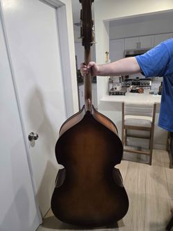 Cecilio 3/4 Upright Double Bass, Complete Beginner Outfit, Bow + Cases