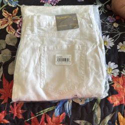 Style And Company Size 16 Slim Pocket Mid Rice, White Jeans
