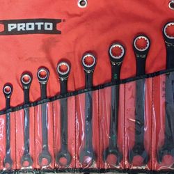 PROTO COMBINATION WRENCH SET (Alloy, Steel And Black Chrome) 9 Tools