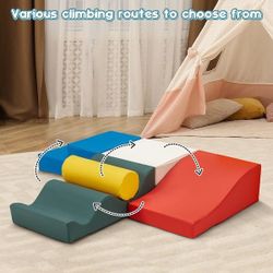 Soft Foam Climbing and Crawling Blocks for Toddlers 1-3, Indoor Playset for Babies to Climb, Crawl