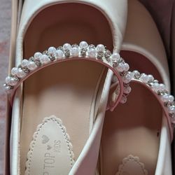 Size 5T Communion/Baptism Dress And Shoes Size 10 Toddler