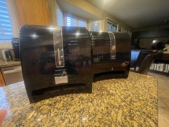 Two Black Paper Towel Dispensers