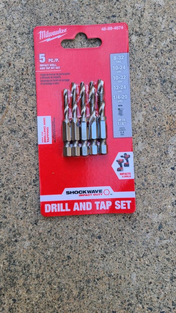 Milwaukee Shockwave Sae Steel Drill Tap Set