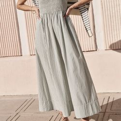 New W/Tag MARINE LAYER Darcy Poplin Smocked Dress Retail:158.00 Size:Small