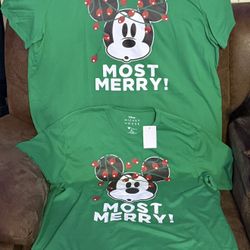 Green Christmas Mickey Shirt - Brand New (Size XL & XXL)  Men’s or Women’s Shirt  $15.00 each 