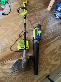 Weed eater and blower with new battery