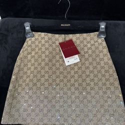 Gucci Logo Mini Skirt with Sequin Detail