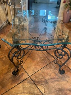 Glass Top Wrought Iron Coffee Table