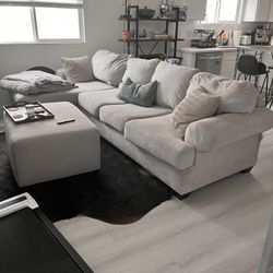 Large Gray Sofa Sectional Couch
