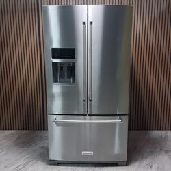KitchenAid 26.8 Cu. Ft. 36'' French Door Refrigerator ExtendFresh™ Temp System, Exterior Ice/Water Dispenser, Energy Star (KRFF577KPS-D-1926)