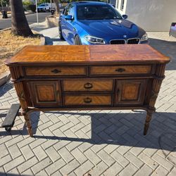 Antique Wood Sideboard Buffet Cabinet