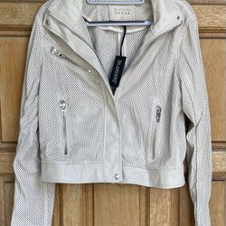 Anthropologie x Blank NYC Imelda Faux Leather Perforated Moto Jacket Size M