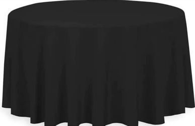 132” round black tablecloths