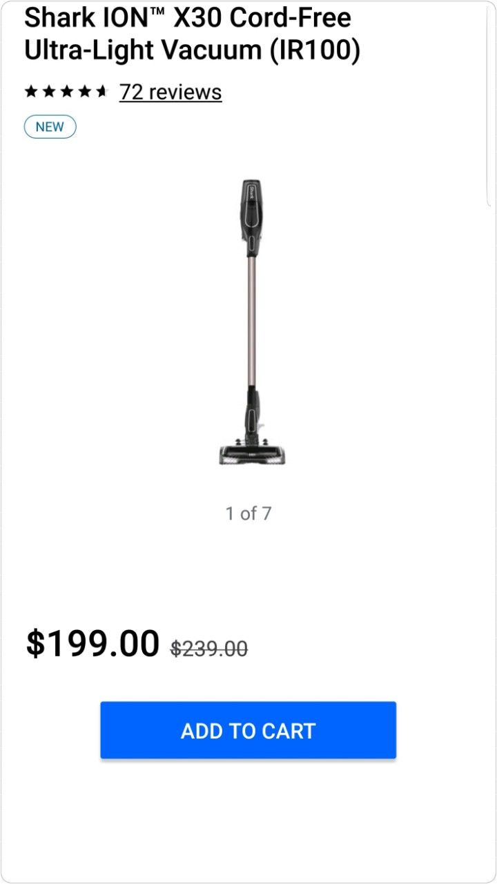 Shark IONâ„¢ X30 Cord-Free Ultra-Light Vacuum (IR100)