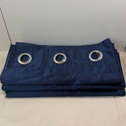 Navy Blue Blackout Grommet Curtain Panels
