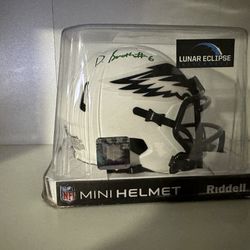 Philadelphia Eagles DeVonta Smith Autographed Mini Helmet