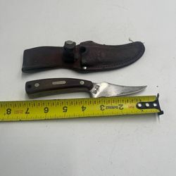 Vintage ~ SCHRADE USA 152 OLD TIMER SHARP FINGER KNIFE With Leather Sheath