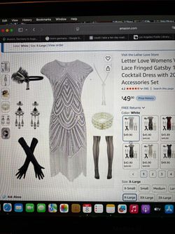 Letter Love Gatsby Flapper Dress Accessories Set