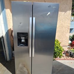 Used Whirlpool double door fridge  silver