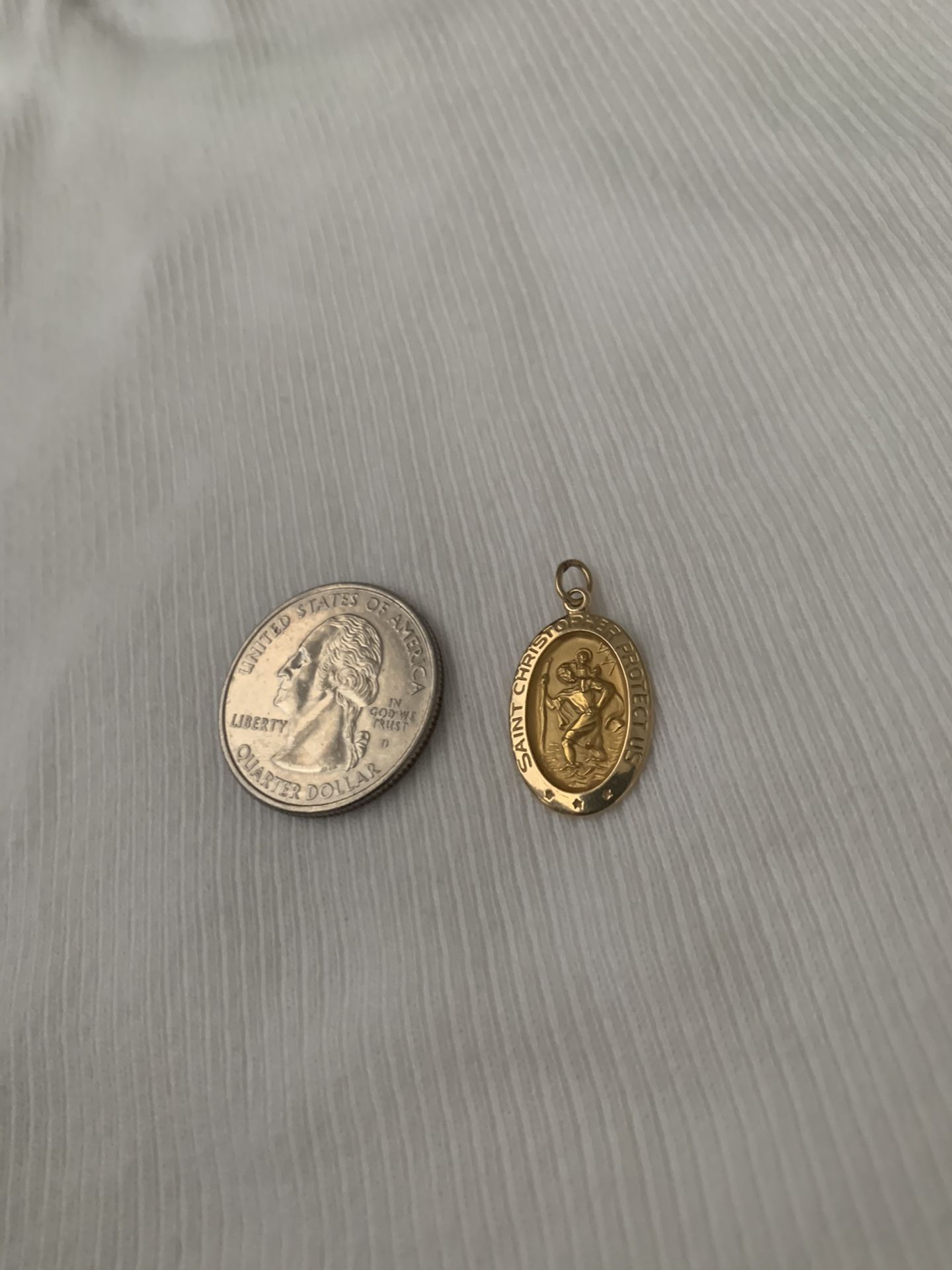 14k Gold St. Christopher Medallion