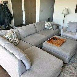 Sectional couch, Storage Ottoman Chair