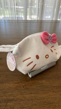 New Hello Kitty Plush Pencil Pouch / Makeup Bag - Sanrio