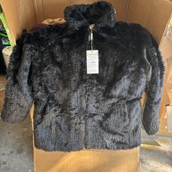 AMERI MODE BLACK MINK FAUX JACKET 