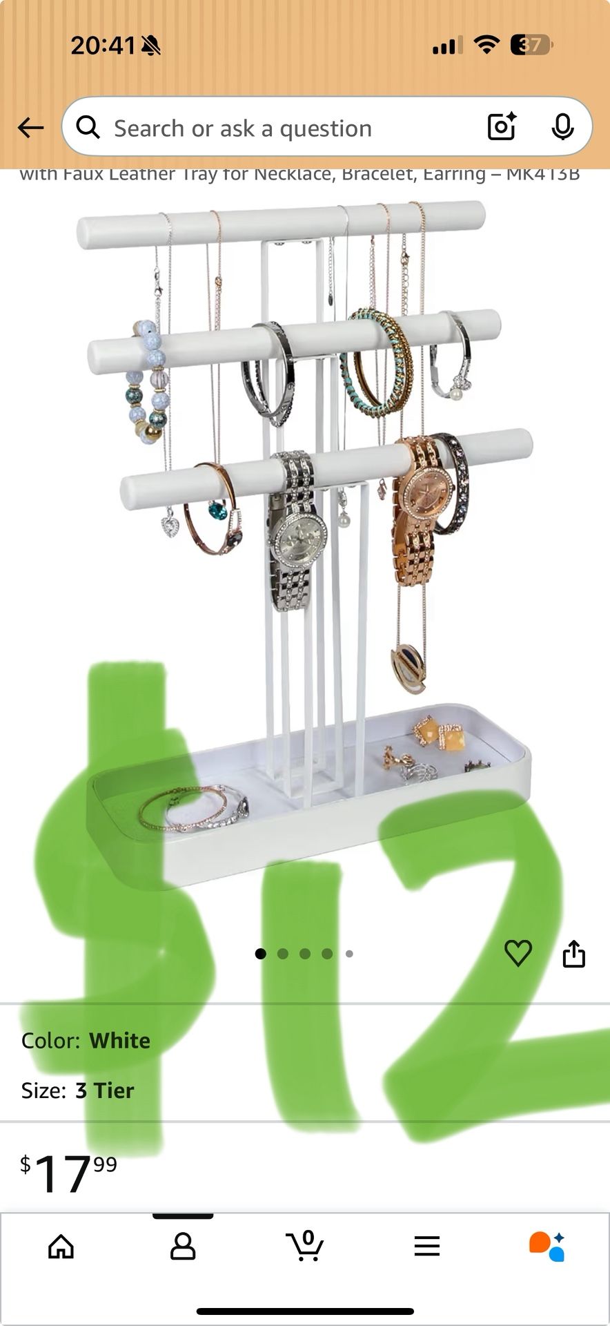 Moving Sale 🌿 Brand New Jewelry Stand – $12