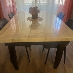 Marble Dining Table and Chairs 