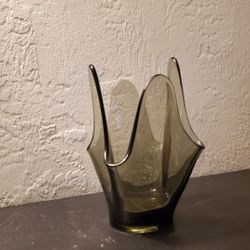 Ruffled Glass Decorative Vase Candle Holder 
