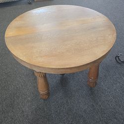 Round Antique Oak Table 45" Wide