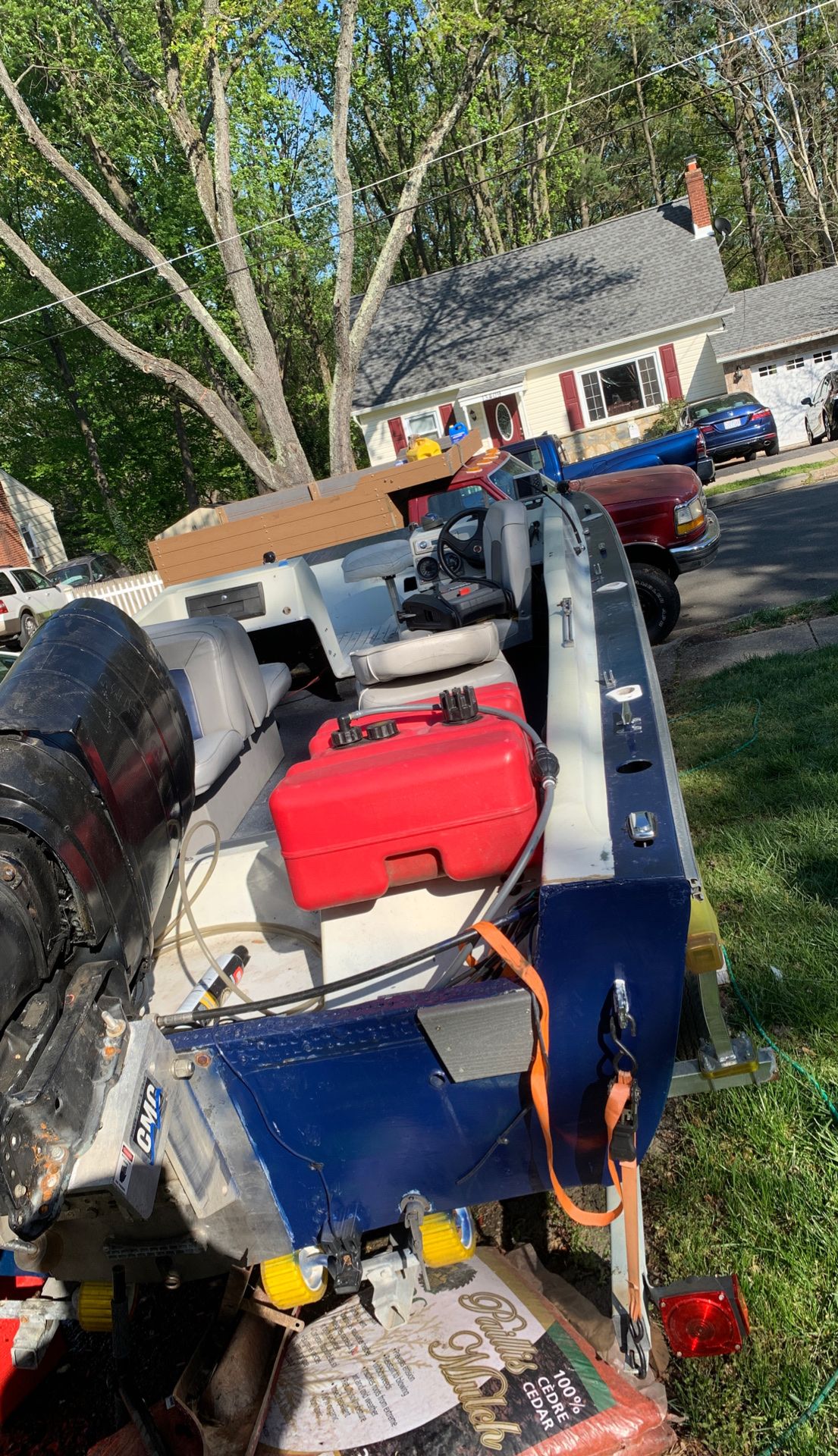 Boat and trailer.