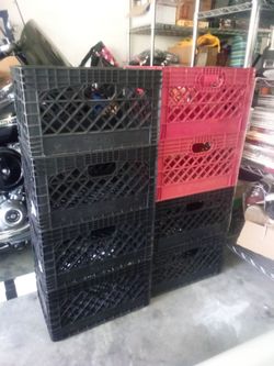 Plastic Milk Crates Set of 8 @ $4 each