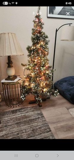 Flocked Artificial Christmas Tree with Lights