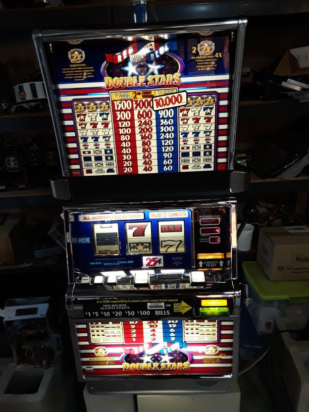 Red, White  & Blue Double Stars Slot Machine