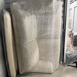 Cream Loveseat And Couch