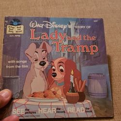 WALT DISNEY STORY OF LADY AND THE TRAMP READ ALONG BOOK ANS RECORD #307

