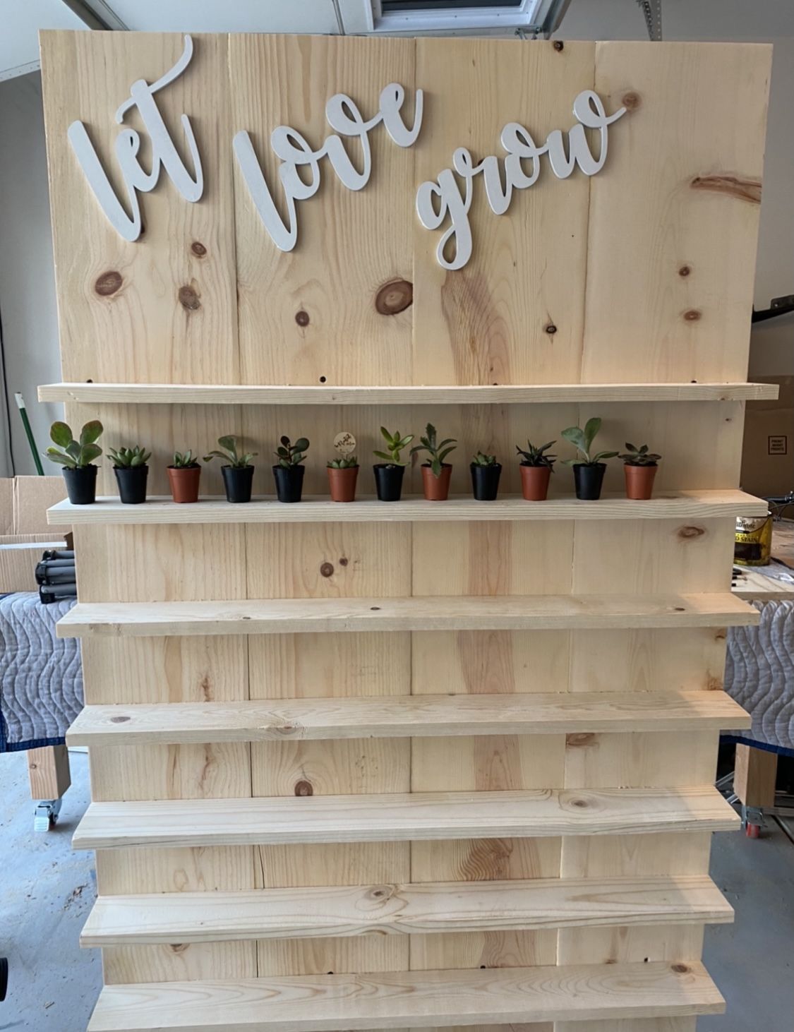 succulent or wedding favor wall