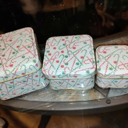 Christmas Candy Can Mini Tins 3 Total