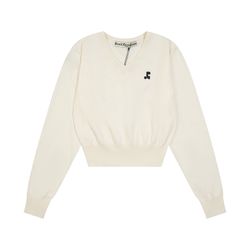 V-Neck Knitted Sweater Cream Color Rest&Recreati on